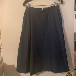 Denim Flare Skirt with Front Pockets!